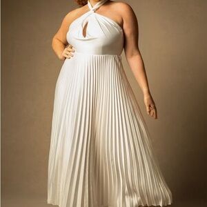 Eloquii White Halter Gown